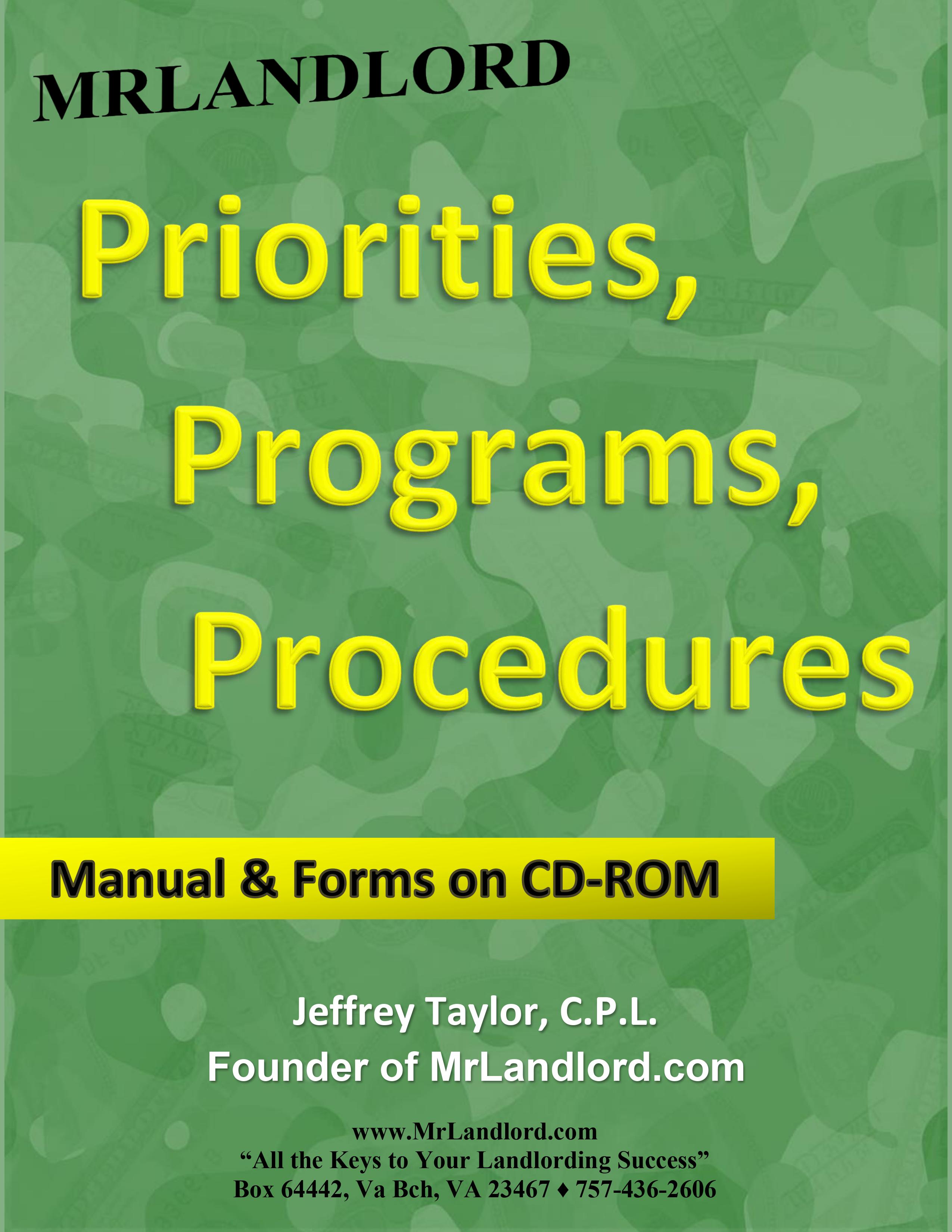 Priorities, Programs, and Procedures Manual